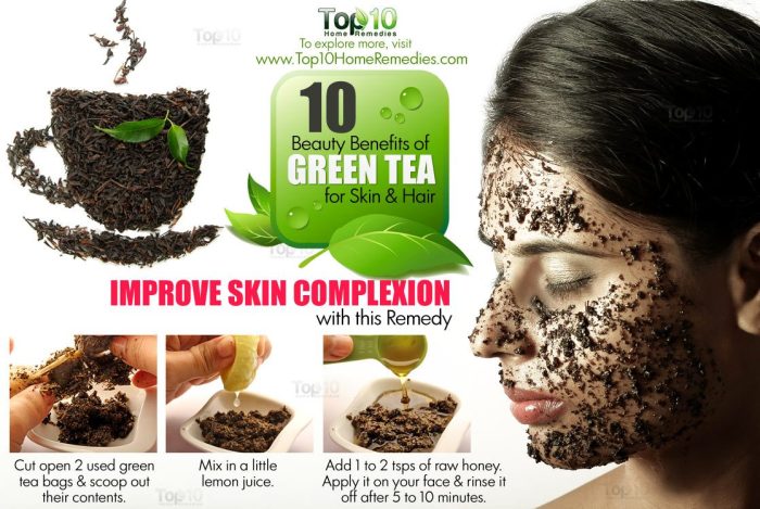 Tea green benefits skin beauty hair face put top top10homeremedies tips care teas remedies bags health drink reasons here article